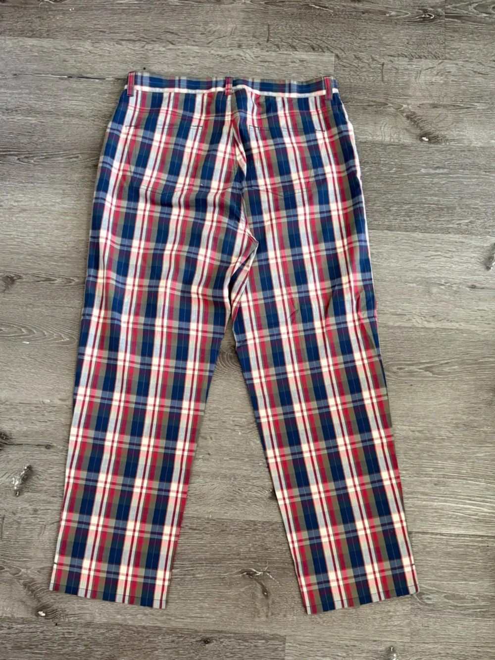Lauren Ralph Lauren Womens Size 12 Blue Red Plaid Cropped Pants Capris - Picture 2 of 7